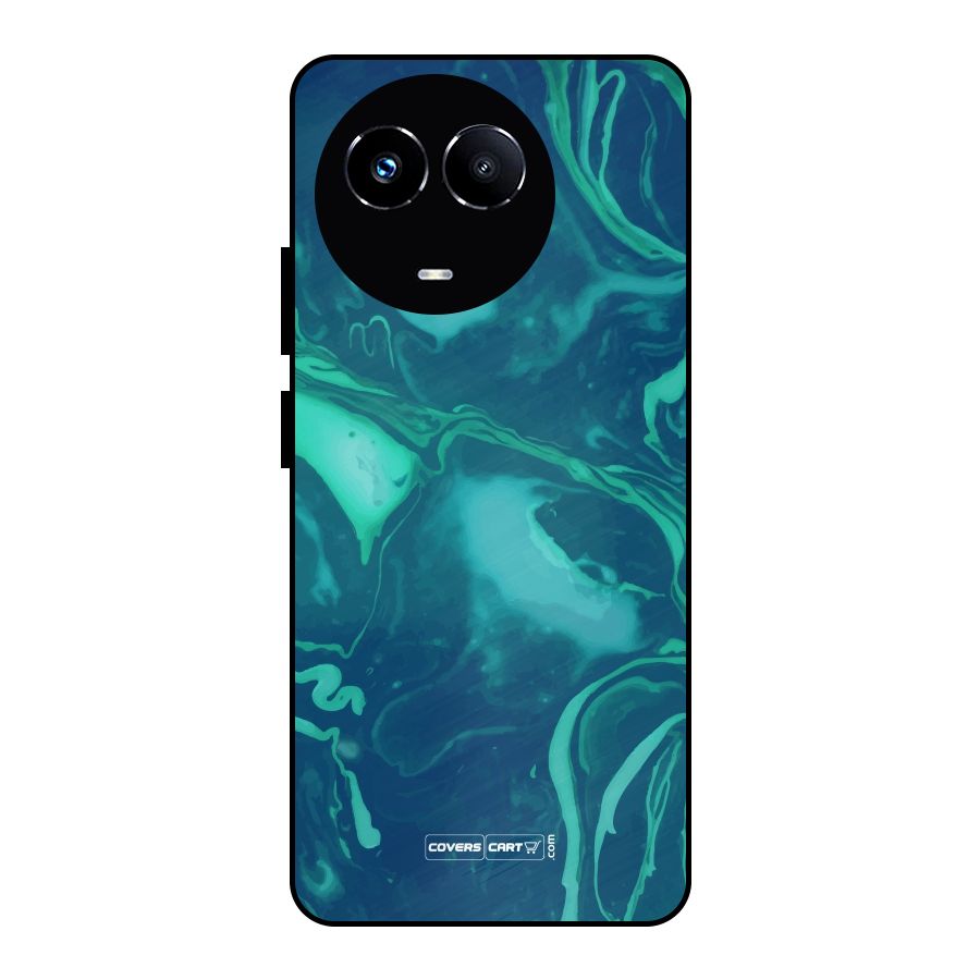 Jazzy Green Marble Texture Metal Back Case for Realme 11 5G
