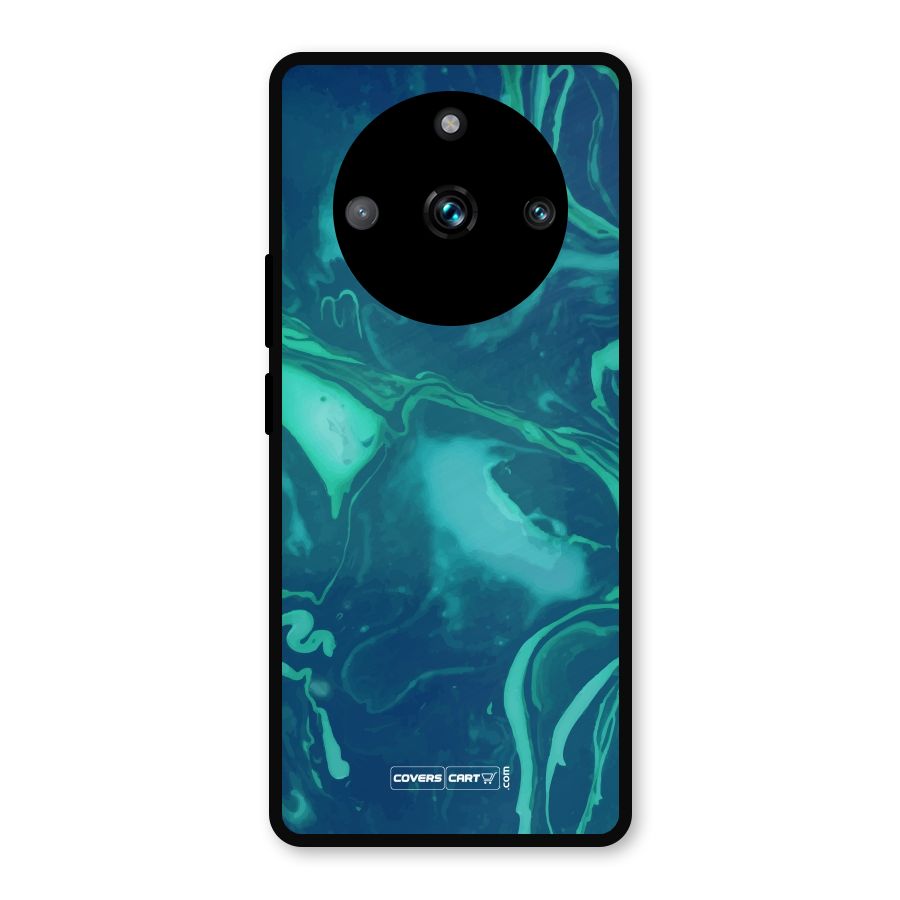 Jazzy Green Marble Texture Metal Back Case for Realme 11 Pro