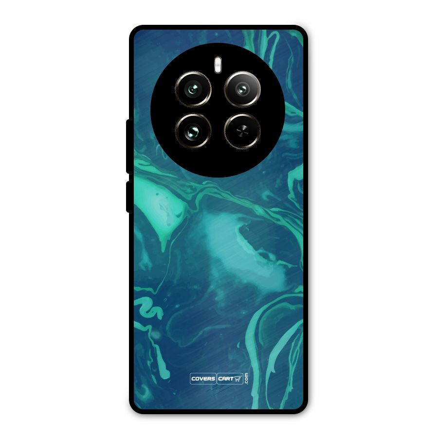 Jazzy Green Marble Texture Metal Back Case for Realme 12 Pro