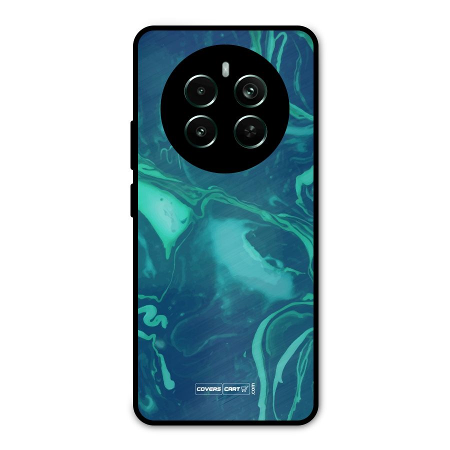 Jazzy Green Marble Texture Metal Back Case for Realme 12 Pro Plus