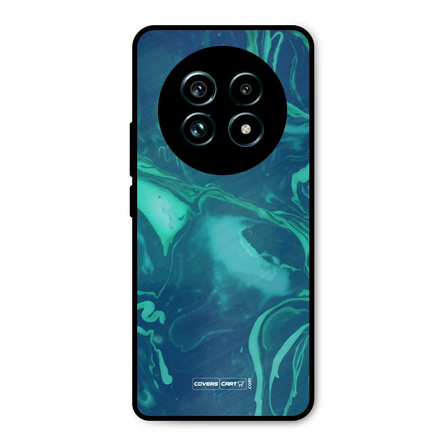 Jazzy Green Marble Texture Metal Back Case for Realme 13 Pro Plus
