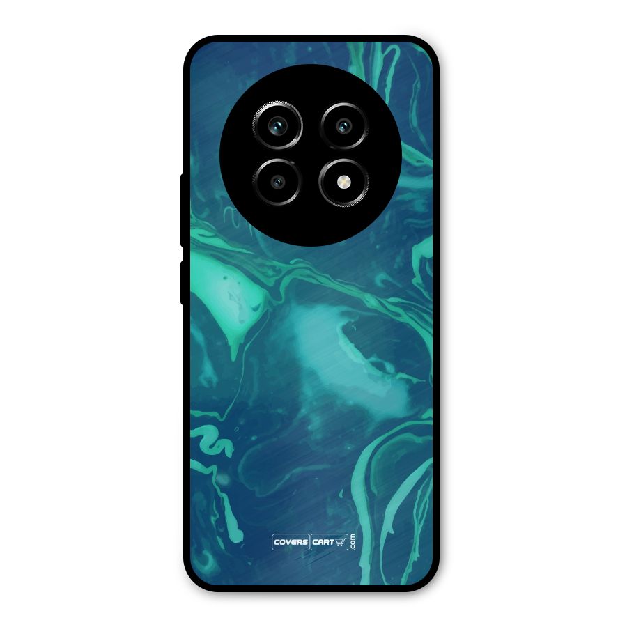 Jazzy Green Marble Texture Metal Back Case for Realme 14 Pro Lite