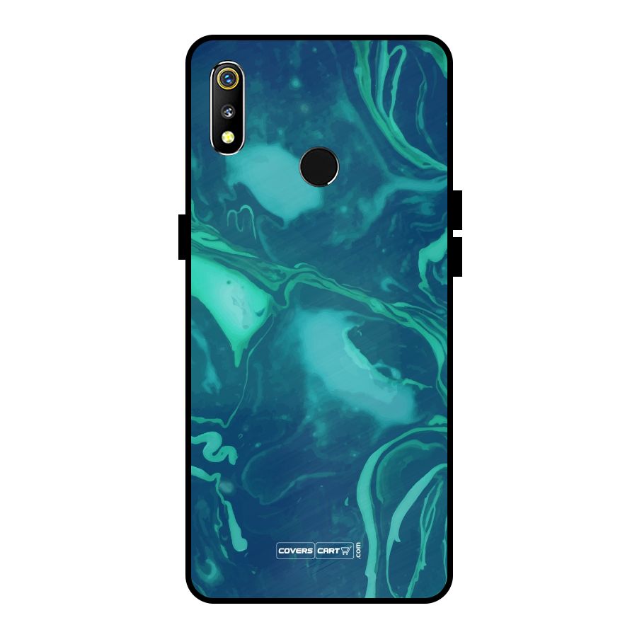 Jazzy Green Marble Texture Metal Back Case for Realme 3i