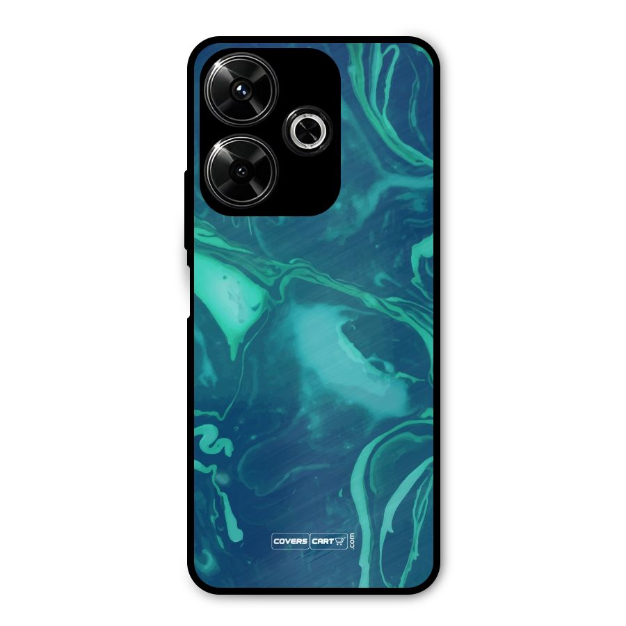 Jazzy Green Marble Texture Metal Back Case for Redmi 13 5G