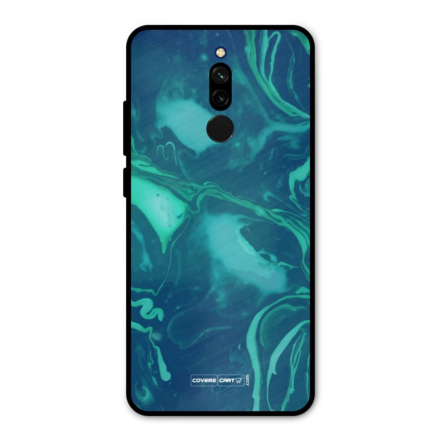 Jazzy Green Marble Texture Metal Back Case for Redmi 8