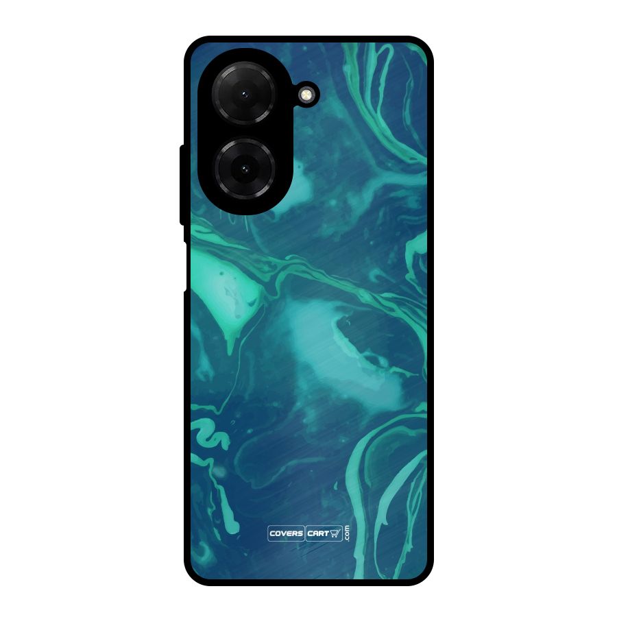 Jazzy Green Marble Texture Metal Back Case for Redmi A5 4G