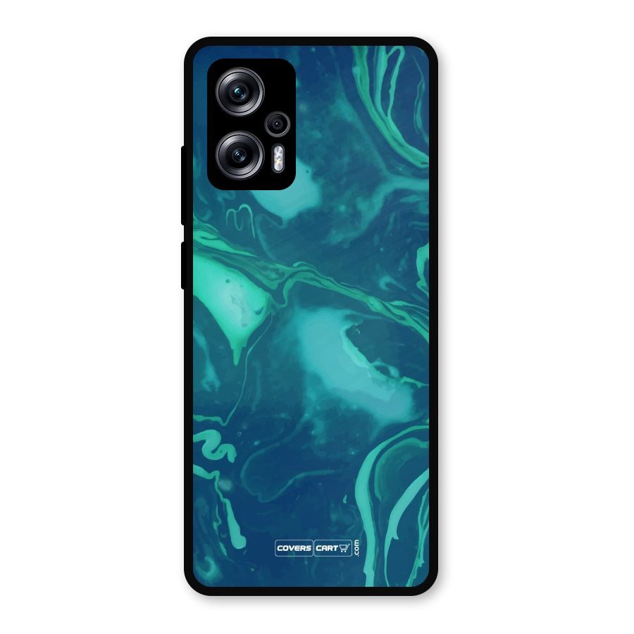 Jazzy Green Marble Texture Metal Back Case for Redmi K50i