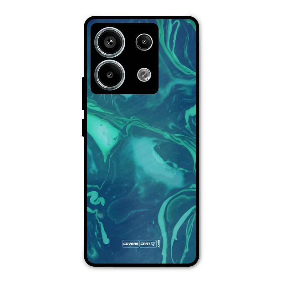 Jazzy Green Marble Texture Metal Back Case for Redmi Note 13 Pro 5G