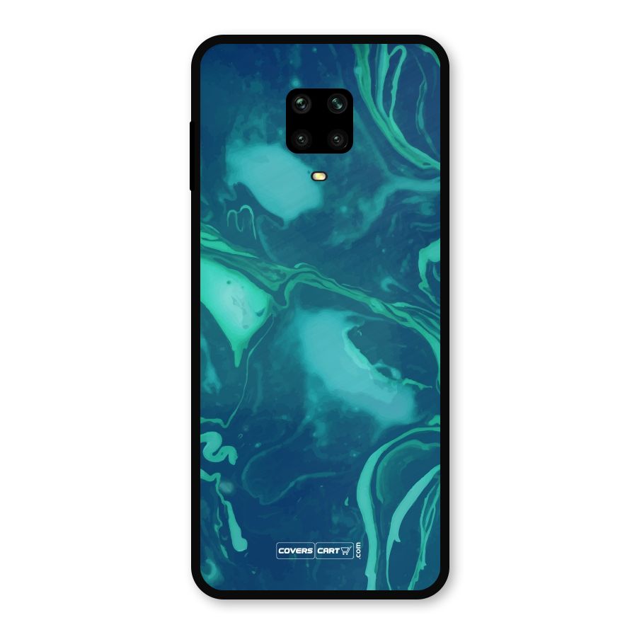 Jazzy Green Marble Texture Metal Back Case for Redmi Note 9 Pro