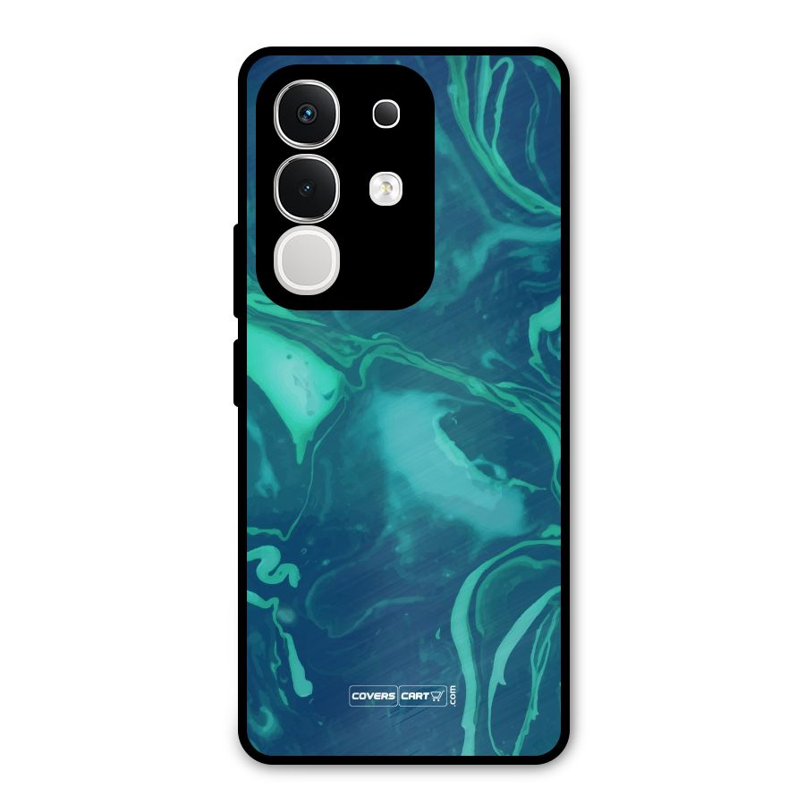 Jazzy Green Marble Texture Metal Back Case for Vivo T4x