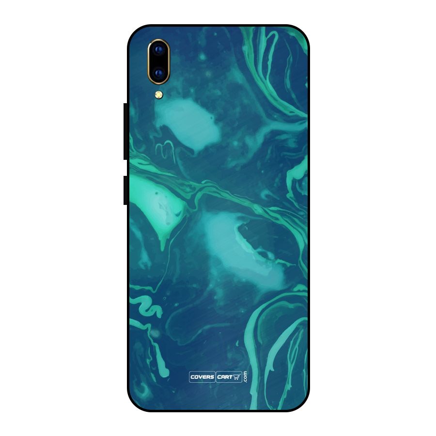 Jazzy Green Marble Texture Metal Back Case for Vivo V11 Pro