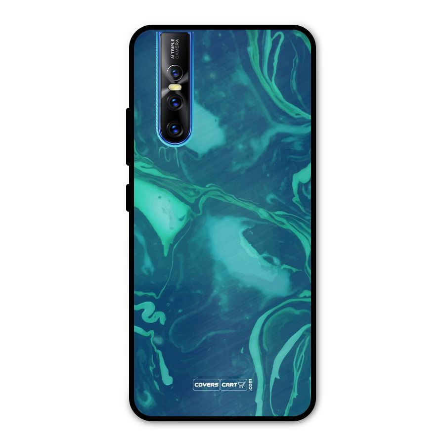 Jazzy Green Marble Texture Metal Back Case for Vivo V15 Pro
