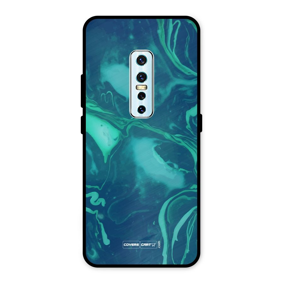 Jazzy Green Marble Texture Metal Back Case for Vivo V17 Pro