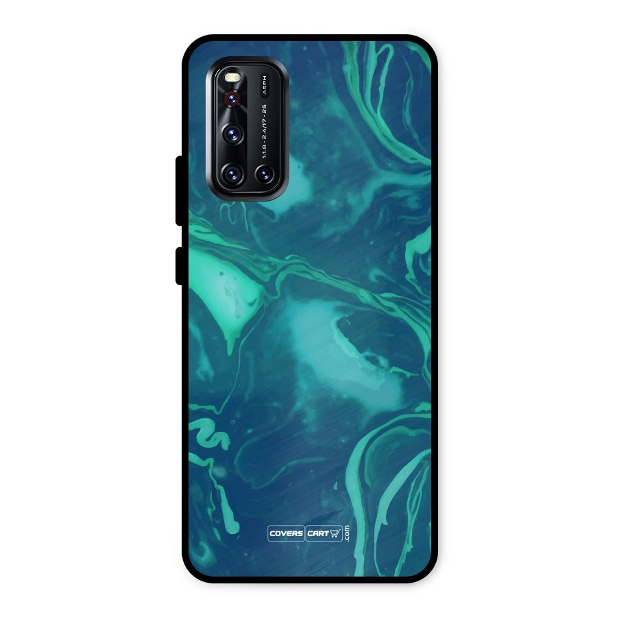 Jazzy Green Marble Texture Metal Back Case for Vivo V19