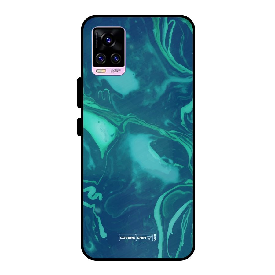 Jazzy Green Marble Texture Metal Back Case for Vivo V20 Pro