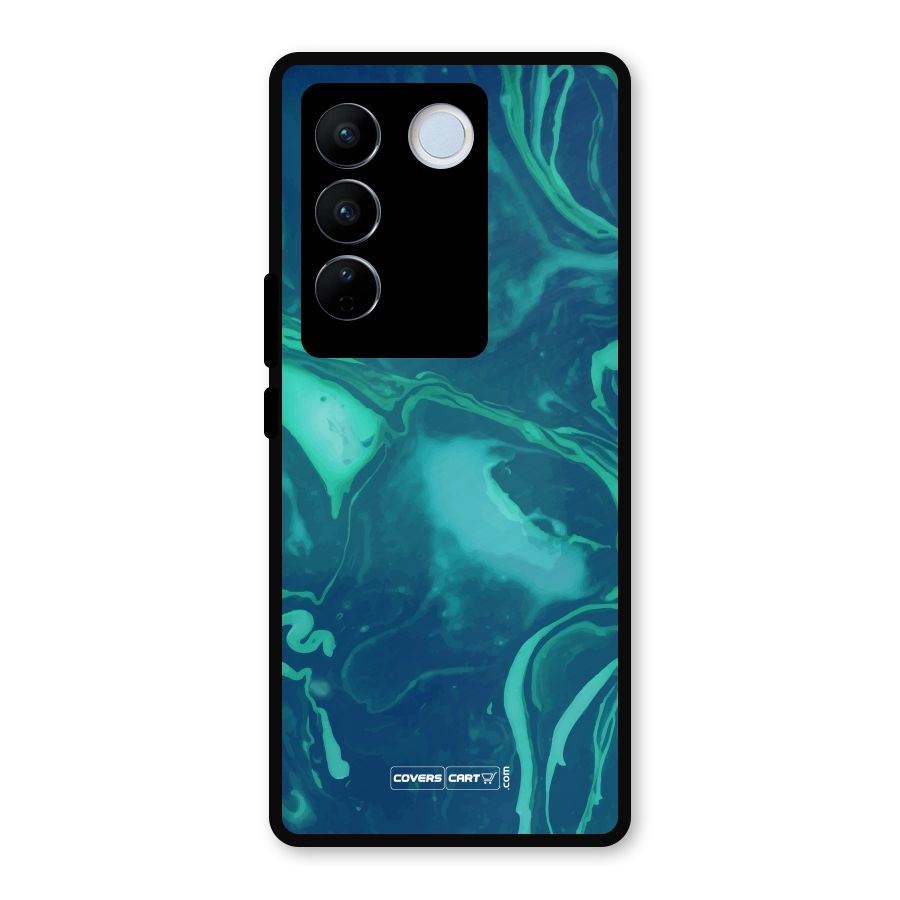 Jazzy Green Marble Texture Metal Back Case for Vivo V27