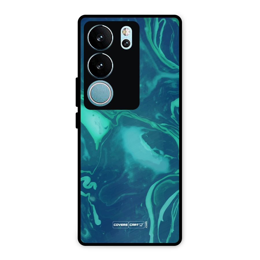 Jazzy Green Marble Texture Metal Back Case for Vivo V29