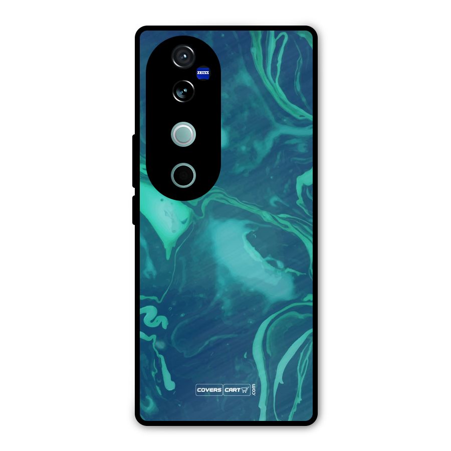 Jazzy Green Marble Texture Metal Back Case for Vivo V40