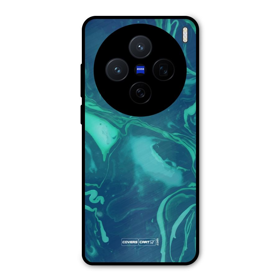 Jazzy Green Marble Texture Metal Back Case for Vivo X200
