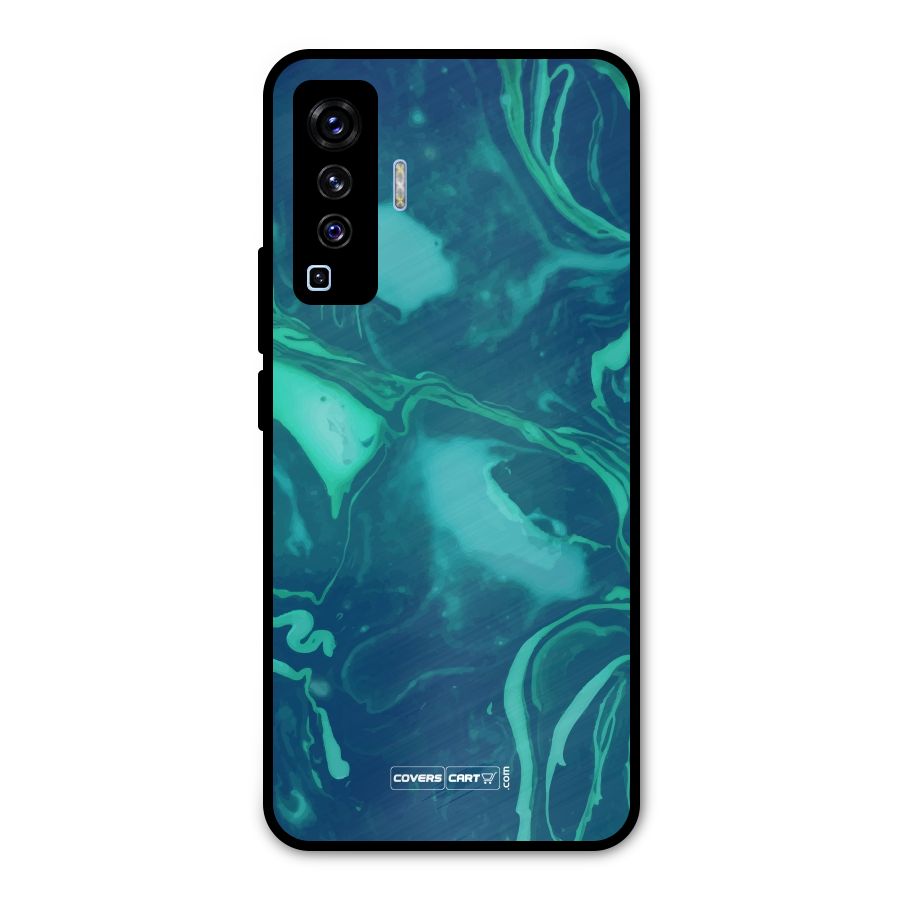 Jazzy Green Marble Texture Metal Back Case for Vivo X50