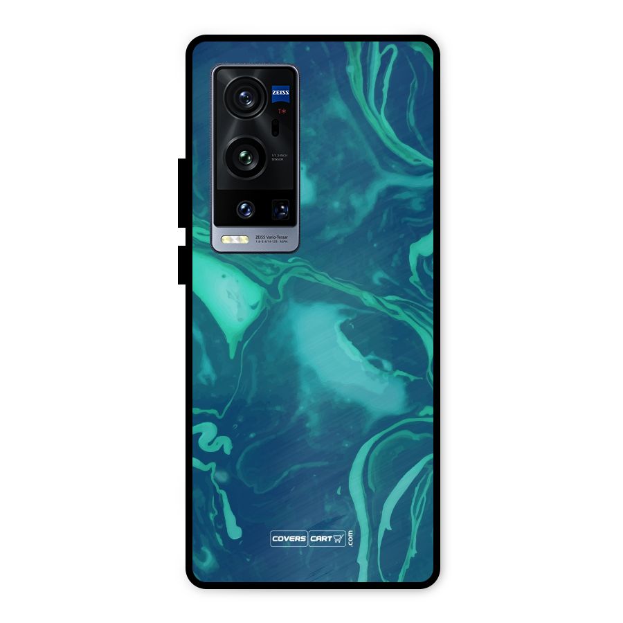 Jazzy Green Marble Texture Metal Back Case for Vivo X60 Pro Plus