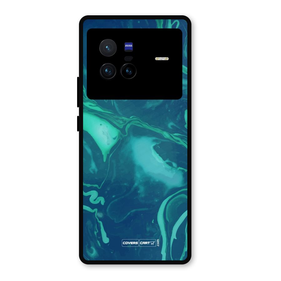 Jazzy Green Marble Texture Metal Back Case for Vivo X80