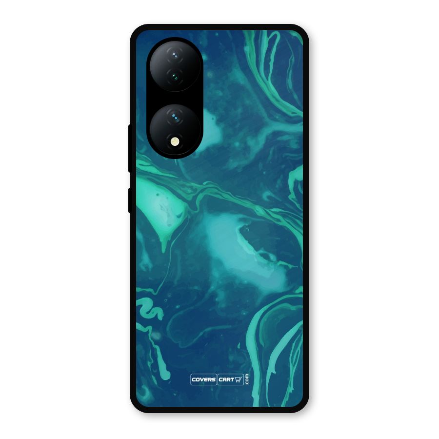 Jazzy Green Marble Texture Metal Back Case for Vivo Y100a