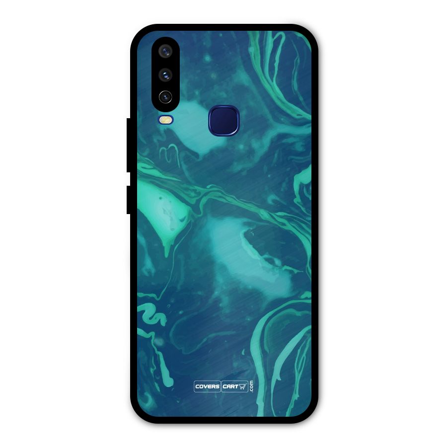 Jazzy Green Marble Texture Metal Back Case for Vivo Y15