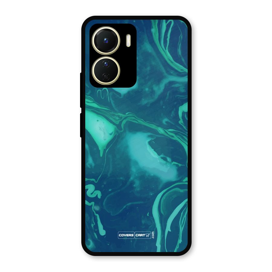 Jazzy Green Marble Texture Metal Back Case for Vivo Y16