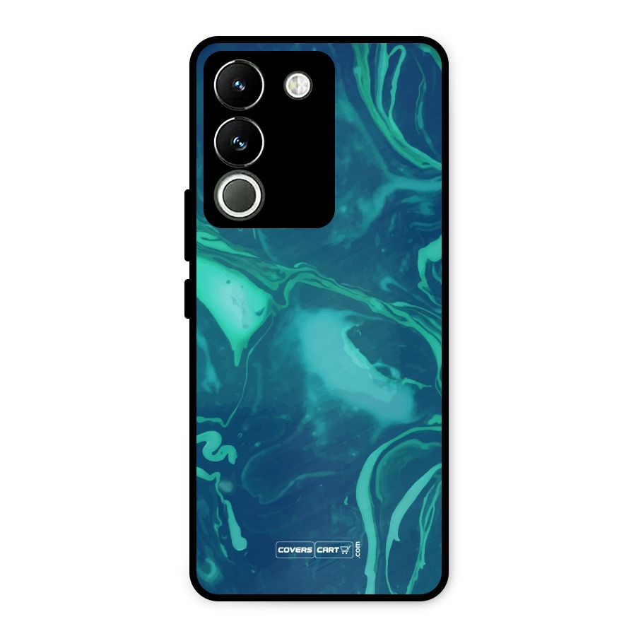 Jazzy Green Marble Texture Metal Back Case for Vivo Y200