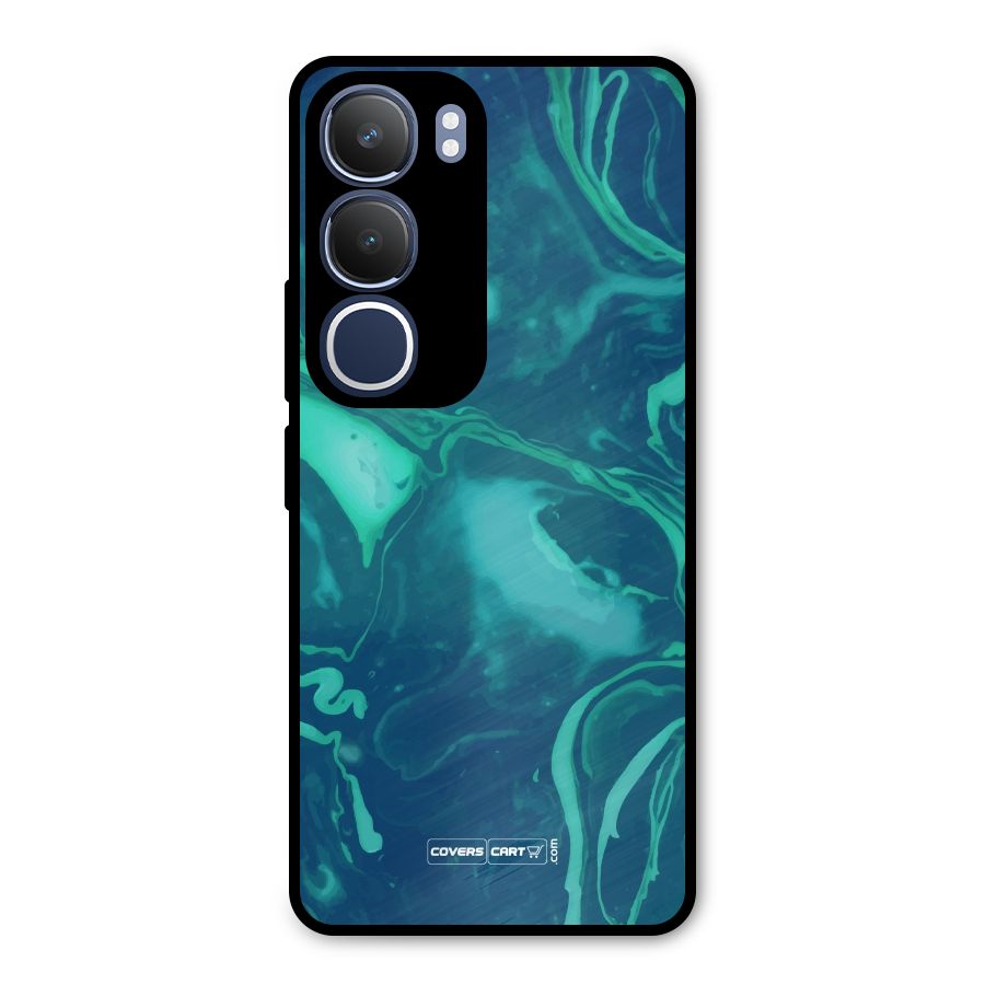 Jazzy Green Marble Texture Metal Back Case for Vivo Y29