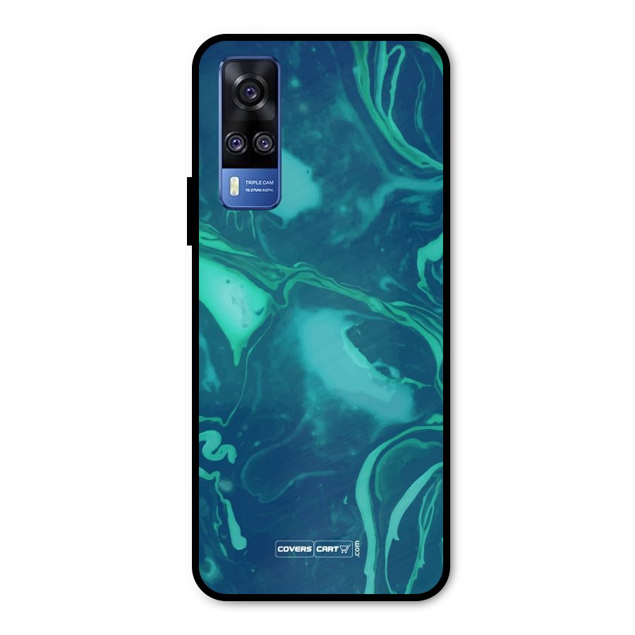 Jazzy Green Marble Texture Metal Back Case for Vivo Y31