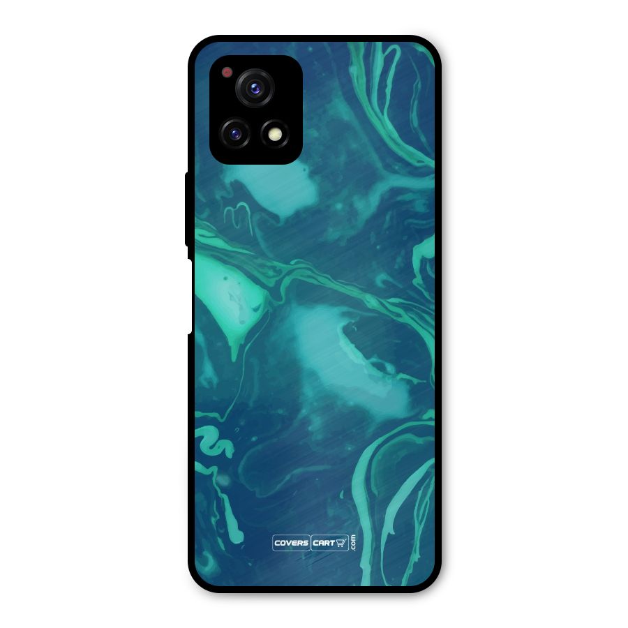 Jazzy Green Marble Texture Metal Back Case for Vivo Y72 5G