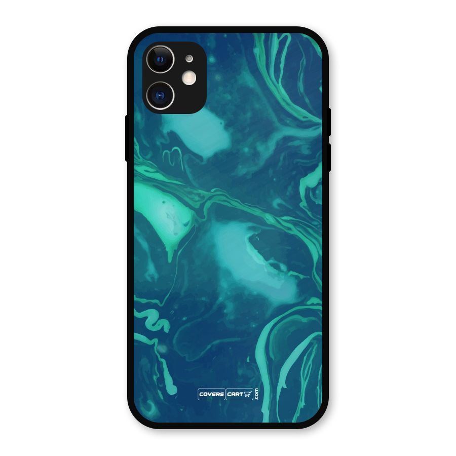 Jazzy Green Marble Texture Metal Back Case for iPhone 11