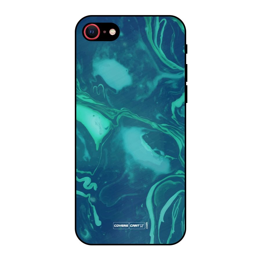 Jazzy Green Marble Texture Metal Back Case for iPhone 7