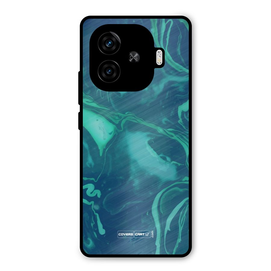 Jazzy Green Marble Texture Metal Back Case for iQOO Neo 10R