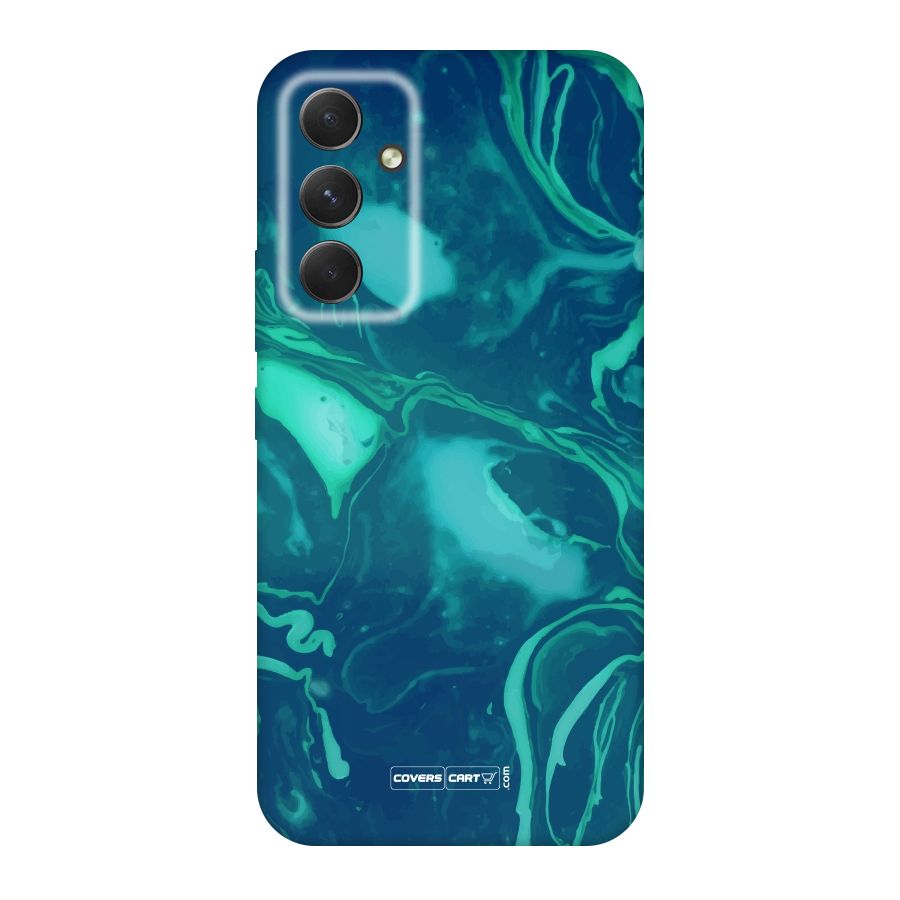 Jazzy Green Marble Texture Original Polycarbonate Back Case for Galaxy A54