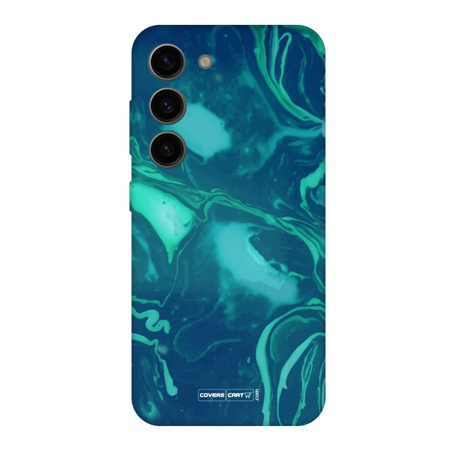 Jazzy Green Marble Texture Original Polycarbonate Back Case for Galaxy S23