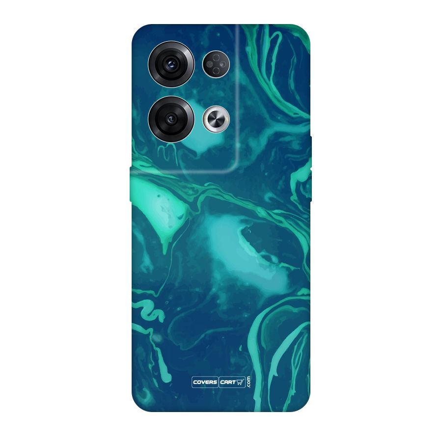 Jazzy Green Marble Texture Original Polycarbonate Back Case for Oppo Reno8 Pro 5G