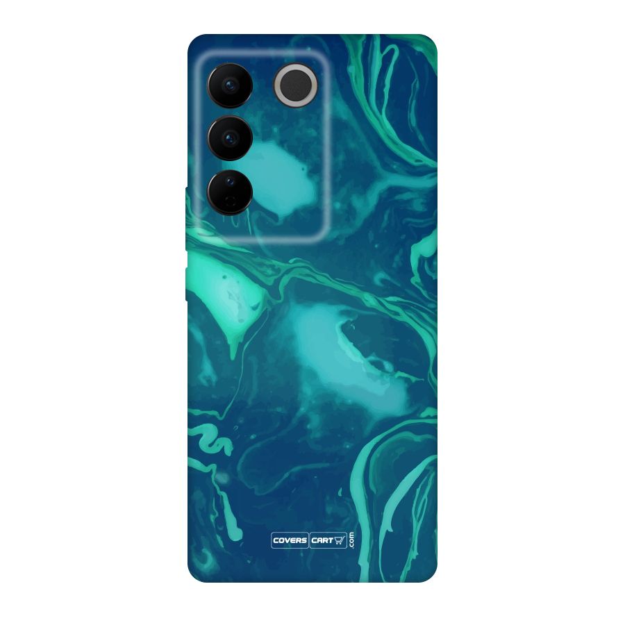 Jazzy Green Marble Texture Original Polycarbonate Back Case for Vivo V27