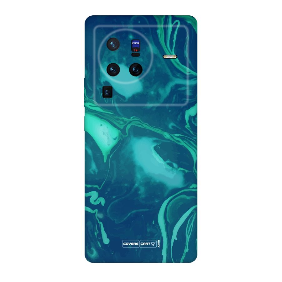 Jazzy Green Marble Texture Original Polycarbonate Back Case for Vivo X80