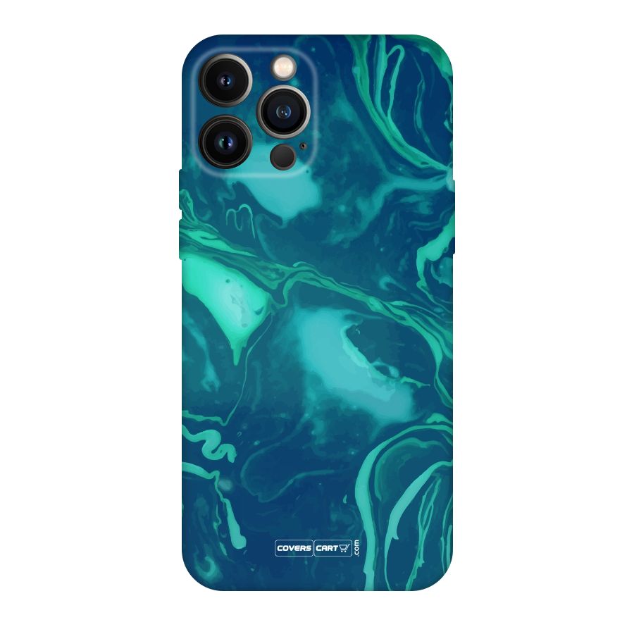 Jazzy Green Marble Texture Original Polycarbonate Back Case for iPhone 13 Pro Max