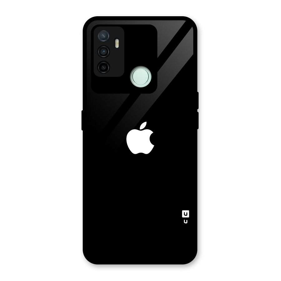 Jet Black Apple Special Glass Back Case for Oppo A53