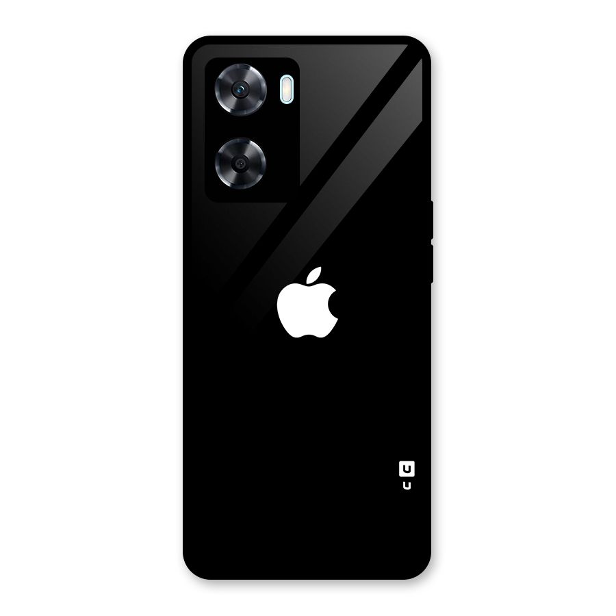 Jet Black Apple Special Glass Back Case for Oppo A77s