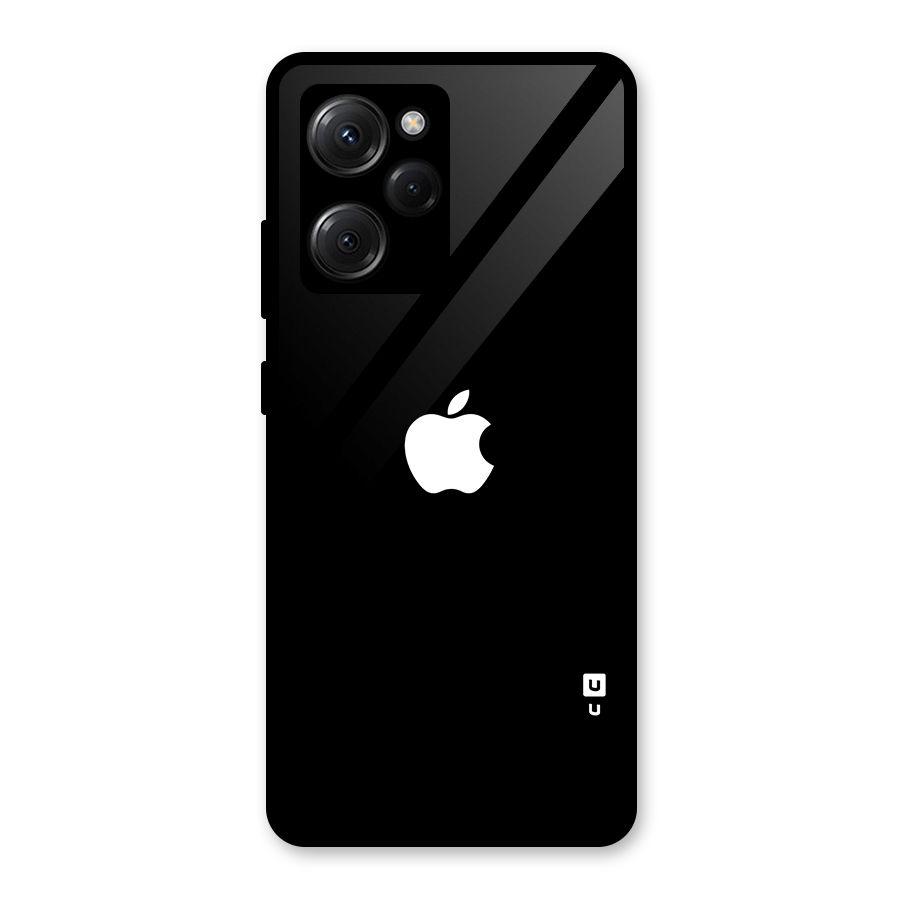 Jet Black Apple Special Glass Back Case for Poco X5 Pro