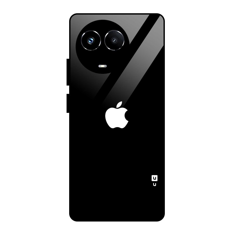 Jet Black Apple Special Glass Back Case for Realme 11X