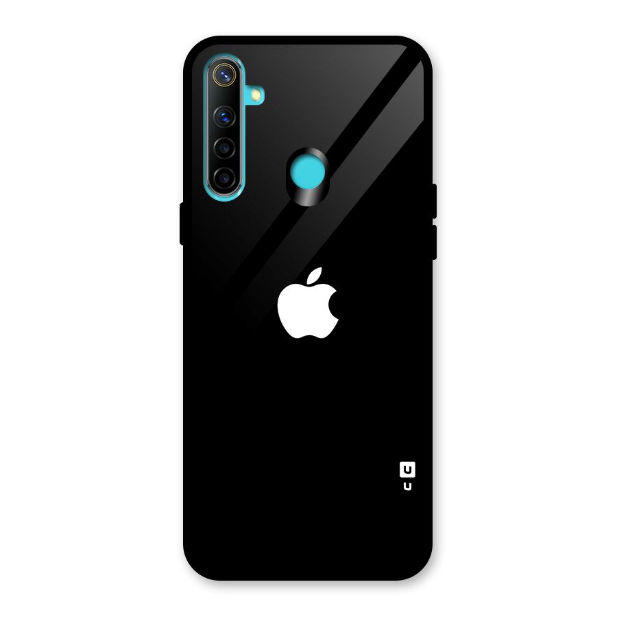 Jet Black Apple Special Glass Back Case for Realme 5
