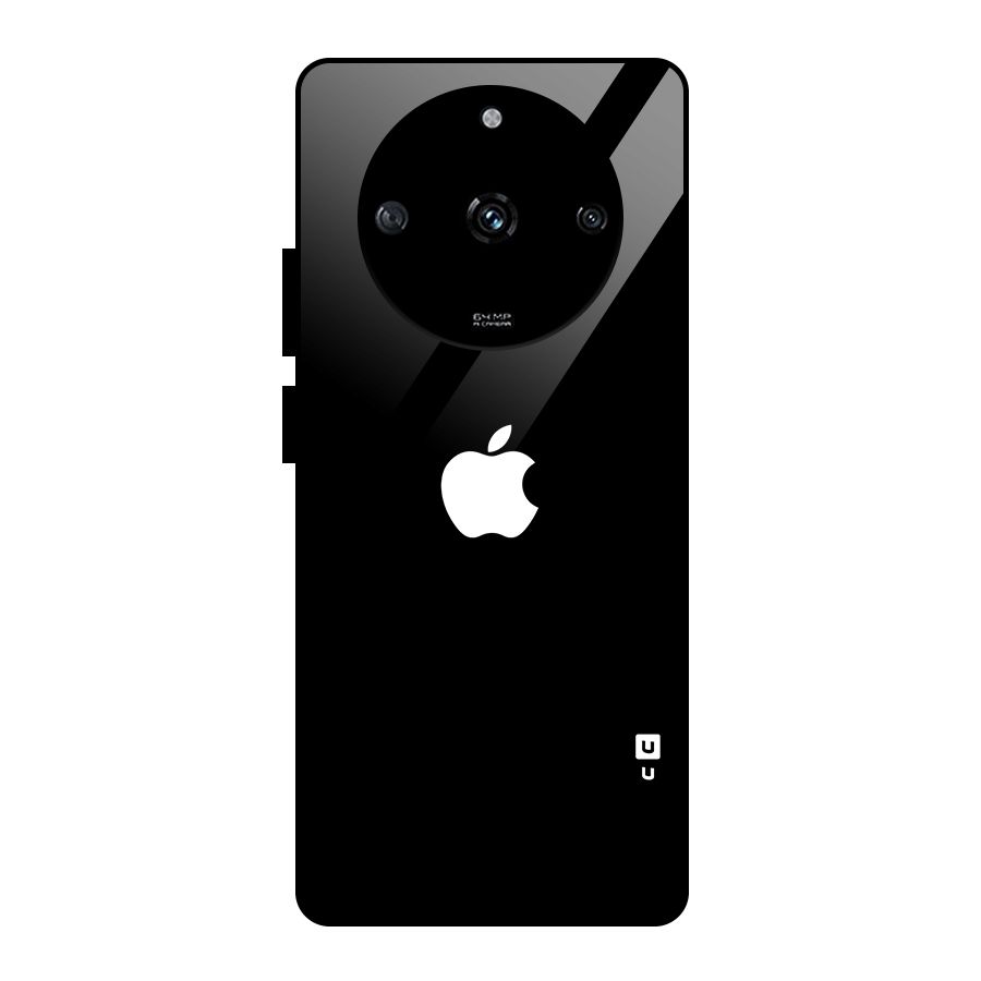 Jet Black Apple Special Glass Back Case for Realme Narzo 60 5G