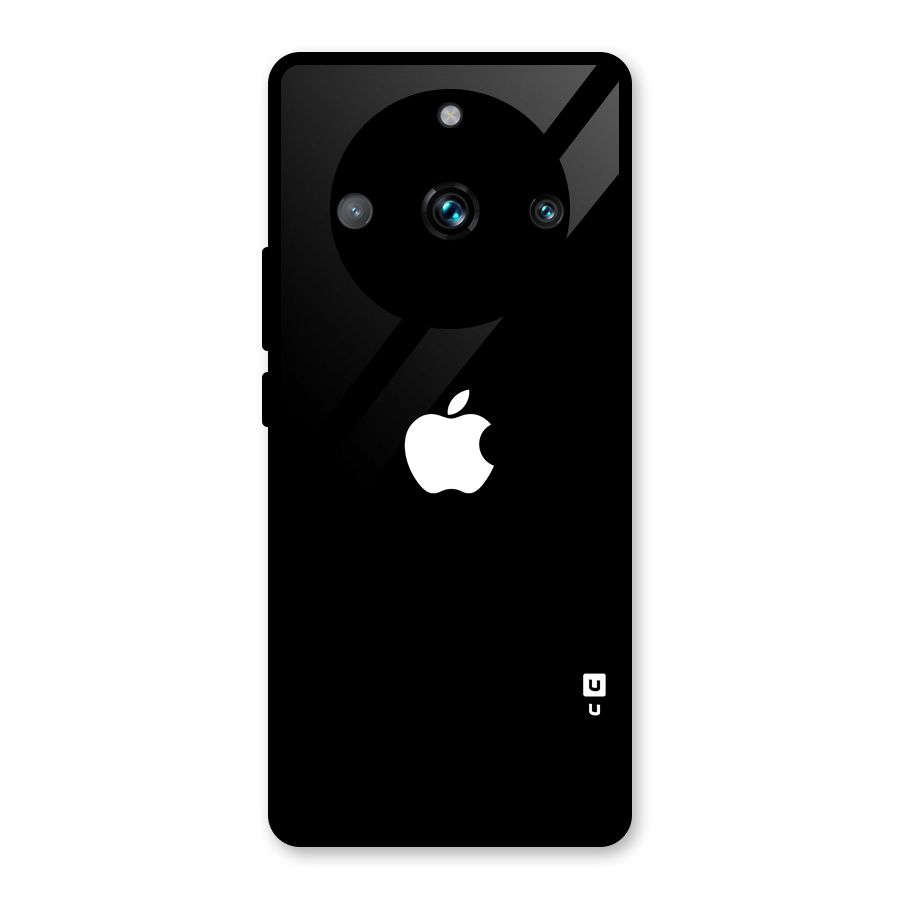 Jet Black Apple Special Glass Back Case for Realme Narzo 60 Pro