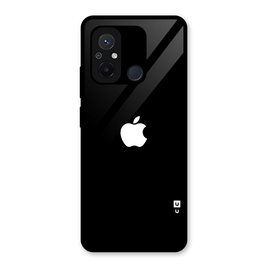 Jet Black Apple Special Glass Back Case for Redmi 12C